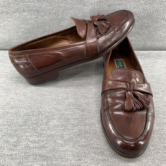 COLE HAAN 12648 Men\'s Brown Leather Size 11.5 N Tassel Loafer MADE IN ITALY  B12 main image 12